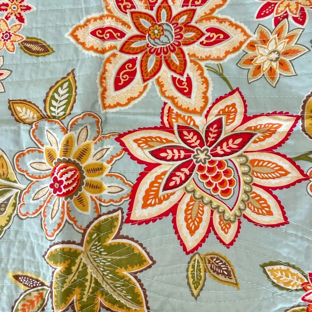 Waverly Charismatic Quilted Floral Paisley XL King Size Pillow Shams Set Of 2
